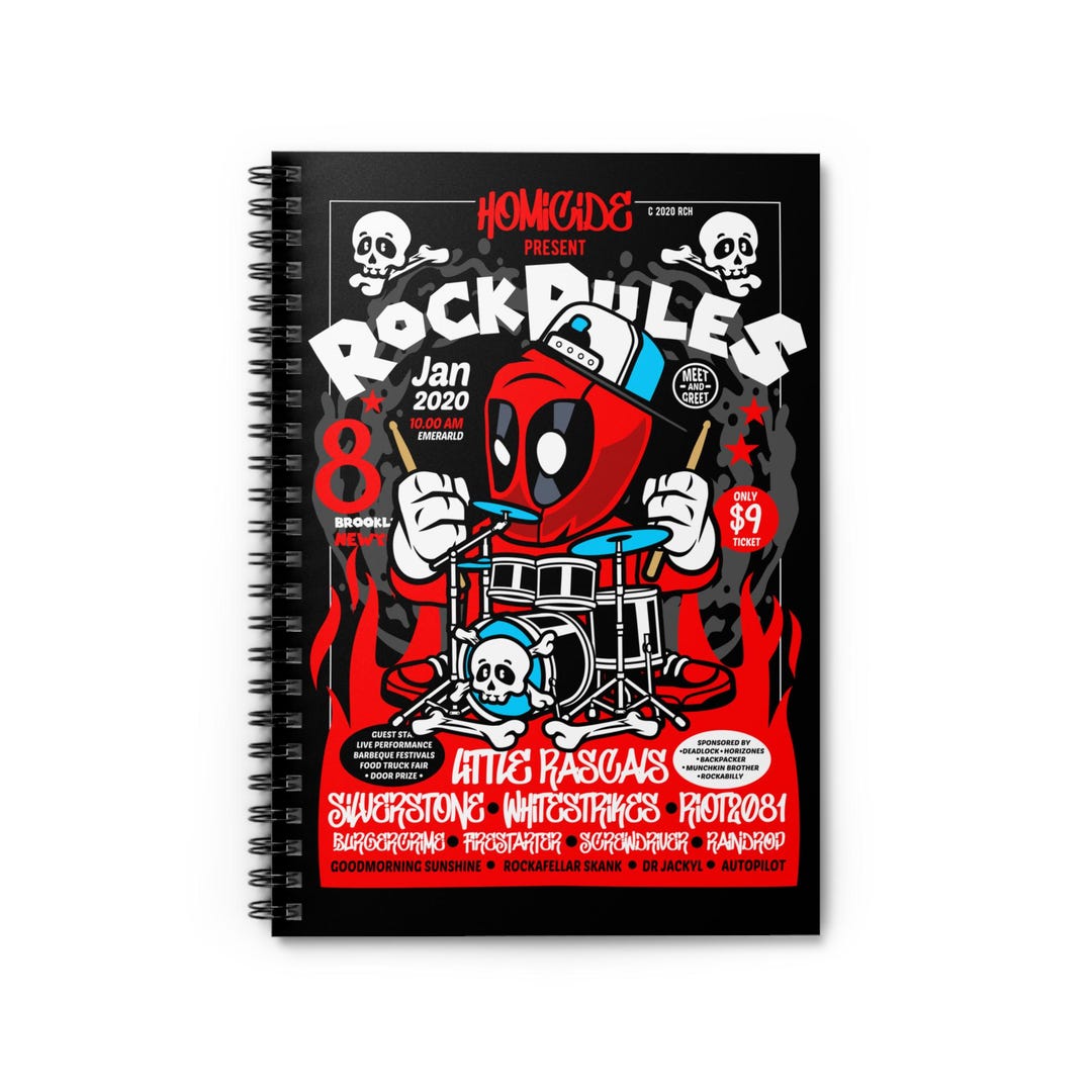 Deadpool Rock Concert Spiral Notebook - Funny Unique Journal - Etsy