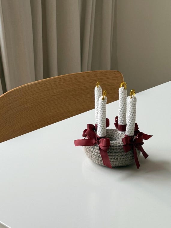 Hæklet adventskrans opskrift (dansk)