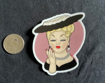 Mid Century Head Vase Sticker