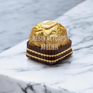 Gold Chocolate Keycap – Handmade Artisan Resin Keycap for Mechanical Keyboard – Luxury Novelty Keycap for MX Switch – Custom Gaming Keycap