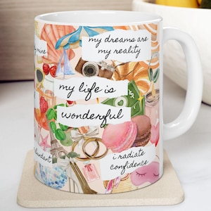 Daily Reminder Vision Board Mug, Positive Affirmation Mug, Self Care Gift, Self Help Gift,  Mental Health Gift, Mindset Gift, Daily Mindset