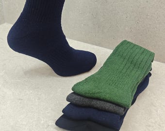 Calcetines de trekking de felpa para hombre: calcetines de algodón regenerado para botas (4/12 pares)