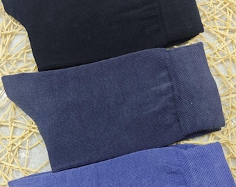 Juego de calcetines negros de algodón para hombre: Regalo para el novio y los padrinos. Tallas EU 39-42, 42-45.