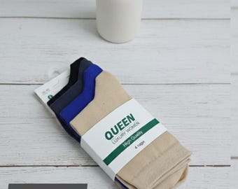 Calcetines de algodón para mujer, de colores brillantes, tallas 36-40