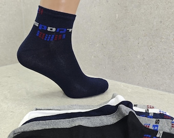 Calcetines deportivos tobilleros para hombre: algodón reciclado, regalo ecológico (tallas 41-45)