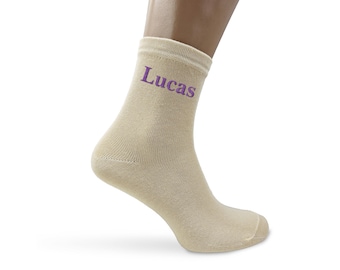 Calcetines de algodón bordados personalizados: regalo con monograma personalizado