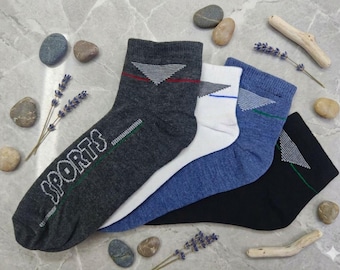 Conjunto de calcetines deportivos de caña media para hombre, calcetines ecológicos de algodón regenerado, talla EU 41-45.