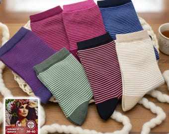 Calzado de algodón a rayas de colores para mujer, ropa informal de diario, tallas 36-40