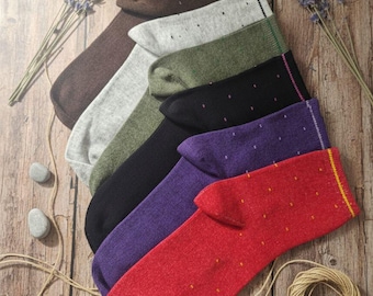 Conjunto de calcetines elegantes de lunares para mujer (6-12 pares, tallas 36-40 UE)