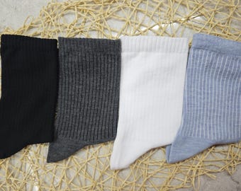 Calcetines deportivos de bambú para hombre: corte alto, transpirables (tallas 41-45)