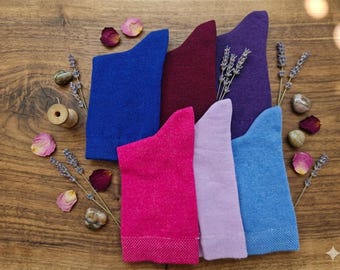 Conjunto de calcetines de mujer coloridos, de algodón suave regenerado.