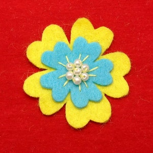 Set of 6 pcs handmade felt flower - 8 options (G022)