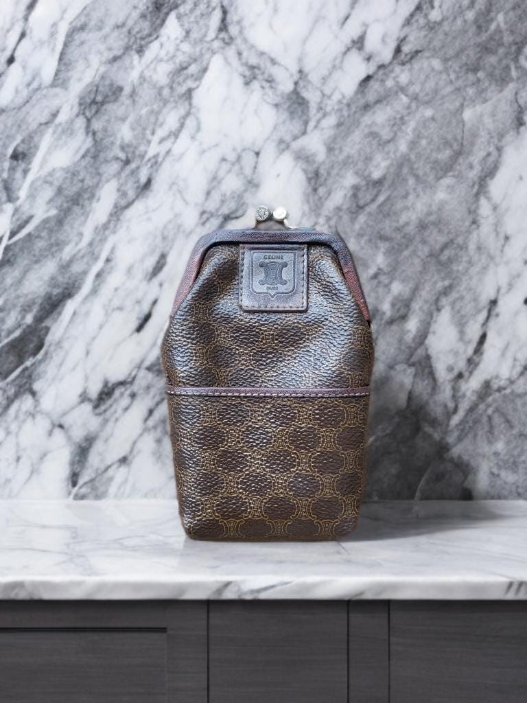 Rare CELINE Coin Case Key Holder Mini Pouch Women's From