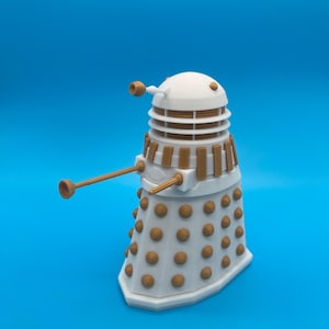Doctor Who Imperial Dalek 1988 | Dalek Figur, 3D Gedruckt Fan Art | Weiß und Gold Dalek