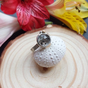 Herkimer Quartz Sterling Silver Ring: Boho Size 8