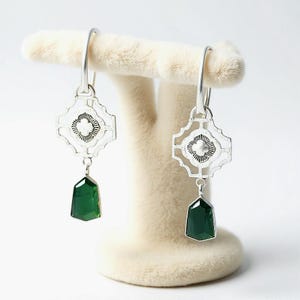 Boho Green Tourmaline Sterling Silver Earrings: One-of-a-Kind