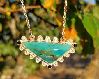 PERUVIAN OPAL PENDANT: sterling boho necklace, spring   pendant, one of a kind, sterling silver chain, Modern  necklace