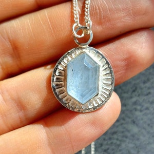 BOHO GOSHENITE PENDANT, sterling silver pendant, spring pendant, one of a kind pendant