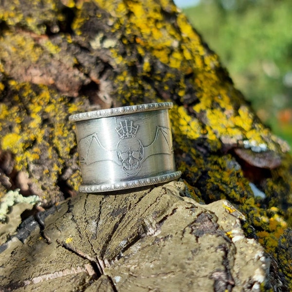 STERLING GOTHIC RING, anello in argento sterling, taglia 9 1/2, anello invernale, unico nel suo genere, idea di San Valentino