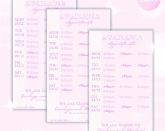 Editable Pink Nails Appointment Flyer: Social Media Template (Canva)