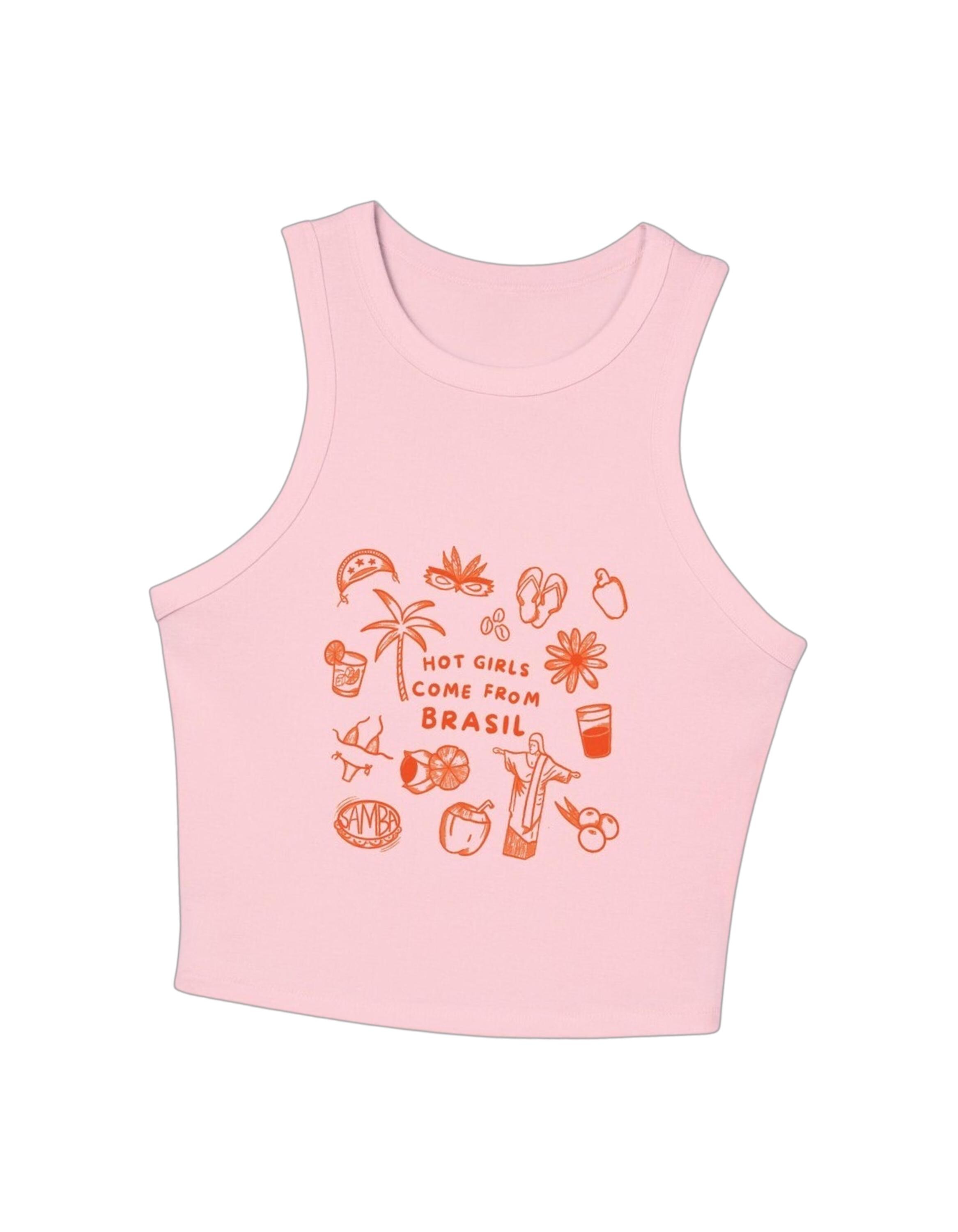 Brasil Crop Tops Damen - Y2K Bauchfreies T-Shirt Für Sommer & Streetwear