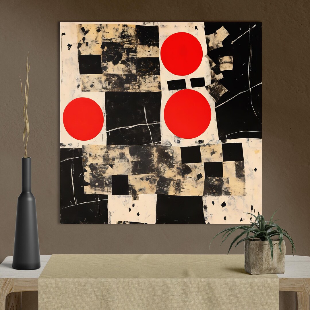 Abstract Geometric Retro Modern Wall Art Mid-century Modern Hanging ...