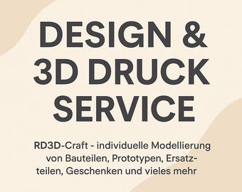 3D Modeling & 3D Printing Service - Design of individual 3D models, components and figures - Production of 3D files using a 3D printer