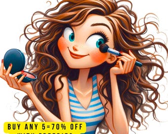 10 süße schrullig Mädchen Make Up PNG Clipart, Beauty Mode Illustration Clip Art, Girly Ästhetische Kunst Make Up, Mädchen Aufstellen Make Up, Selbstfürsorge