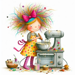 Pacchetto di clipart per ragazze fornaie / Set di 10 clipart per ragazze fornaie / Set di clipart per fornaie / Set di clipart per ragazze che cucinano / Pacchetto di clipart per fornai / Cucinare