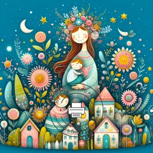 10個の母と子のクリップアート、高品質の300 DPI JPG白背景、母と子のデジタルインスタントダウンロード印刷可能なクリップアート