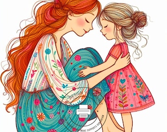 10 Mother and Daughter Mothers Day Clipart, High Quality 300 DPI JPG White Background, Mothers Digital Instant Download Printable Clip Arts