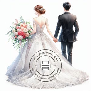 Ensemble de cliparts des jeunes mariés 10 JPG, clipart des jeunes mariés, illustration de célébration de mariage, faire-parts en téléchargement instantané numérique