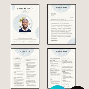 Plantilla de aplicación moderna Canva Plantilla de CV Aplicación en alemán | portada | CV | carta de presentación/carta de motivación