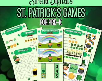 Saint Patrick's Day Pre-K Activities | Printable Games, Worksheets (Digital Download)