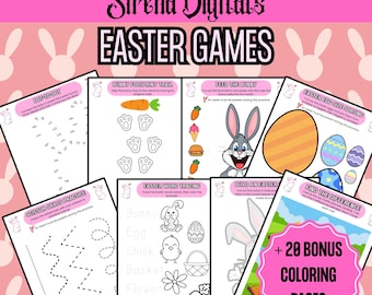 Printable Easter Games Bundle – 20 Activities for Kids, Coloring Pages (Digital Download)