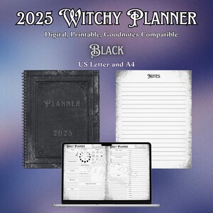 2025 Black and White Witchy Planner