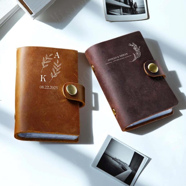 Personalized Leather Instax Photo Album, Portable Instax Picture Photo Storage, Anniversary Birthday Gift, Christmas Gift