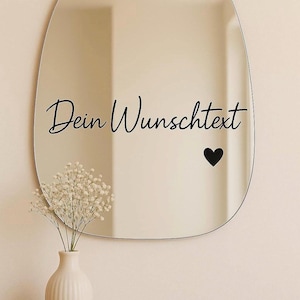 Vinyl Aufkleber Wunschtext | Personalisierter Spiegel Sticker | Glasdeko | Schriftzug für Spiegel & Fenster | DIY Deko