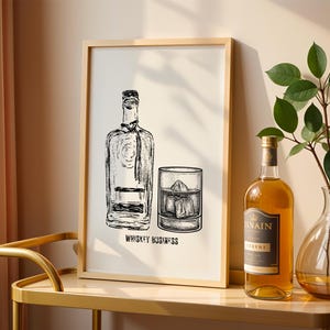 Whiskey Business Digital Print, Trendy Liquor Poster Download, Cocktail Bar Sign Wall Decor, Vintage Retro Apartment Wall Art Rum Lover Gift
