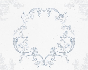 Marco elegante con diseño floral: Diseño vintage para bodas (descarga EPS)