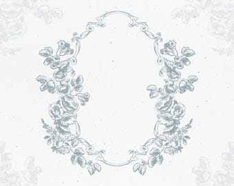 Marco floral antiguo para boda: Diseño vectorial barroco (descarga EPS)
