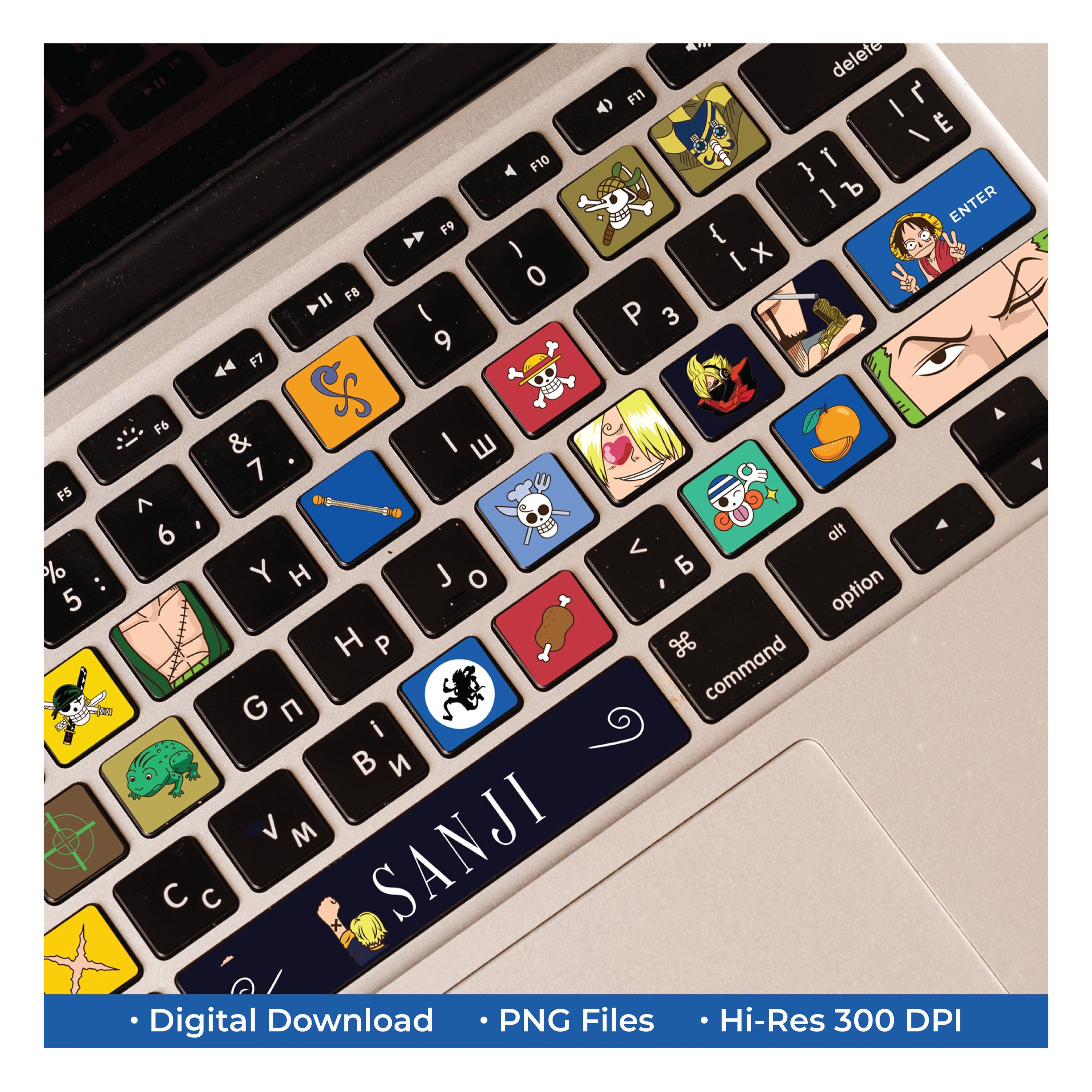 One Piece Keyboard Sticker One Piece Keyboard Stickers, Chopper , Sticker Keyboard, Anime Sticker ...
