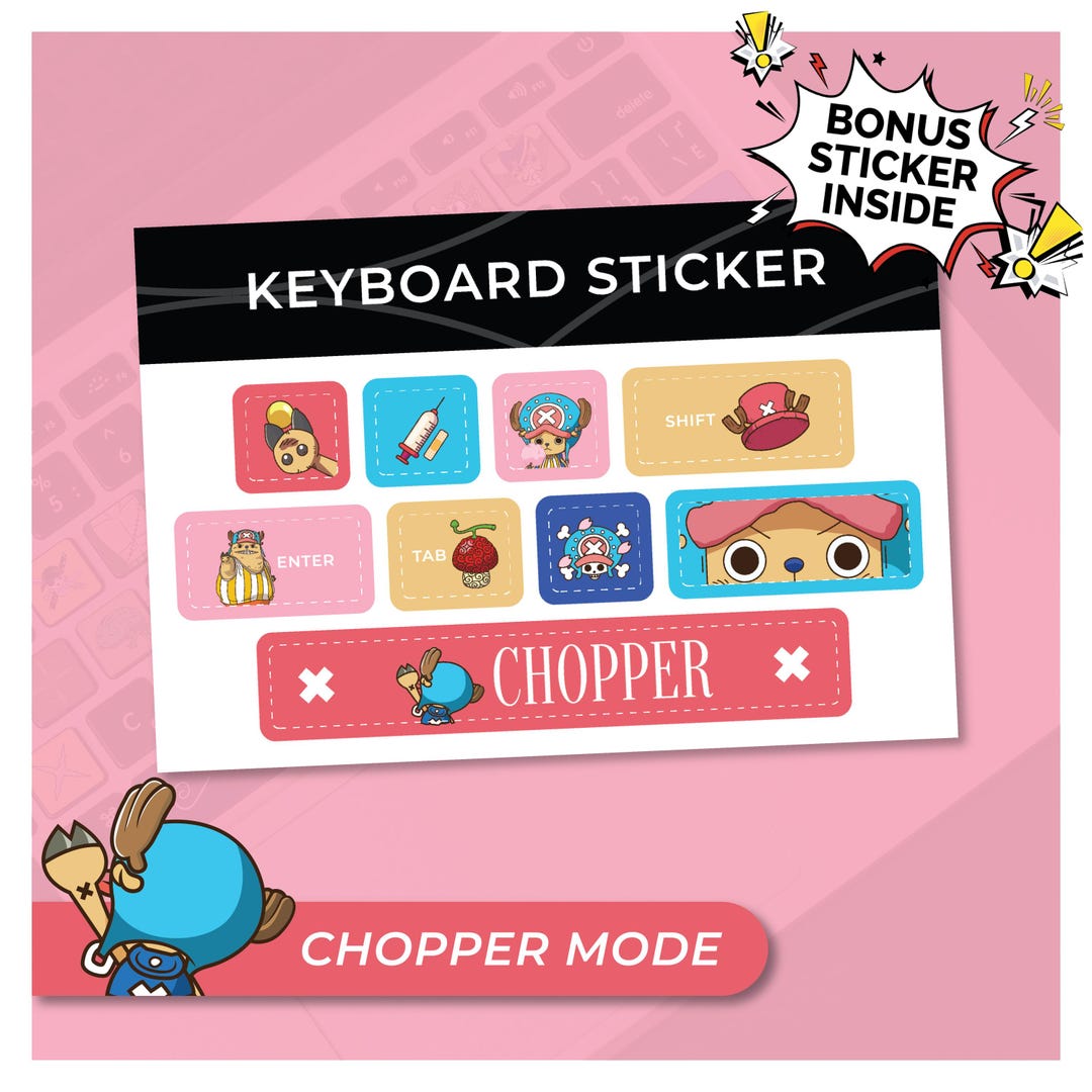 One Piece Keyboard Sticker One Piece Keyboard Stickers, Chopper , Sticker Keyboard, Anime Sticker ...