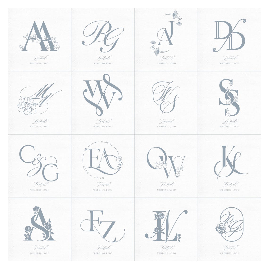 Custom Wedding Logo Design: Initial Monogram (digital Files Only) - Etsy