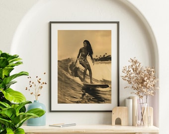 Natural History Indigenous Polynesian Girl Lithograph AI-generated