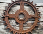 Antique Vintage RUSTIC 14 3 4 quot Diameter 26-Teeth Farm Agricultural Gear Wheel AS FOUND