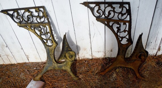 Antique Set Of Two Ornate Cast Iron Peabody Stiggleman Co Etsy