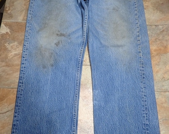 Vintage 80s Levis 501XX Button Fly Jeans (Actual Size 35x26) USA Made 38X30 Tag Distressed Denim Rocker Cowboy Grunge Punk Hippie
