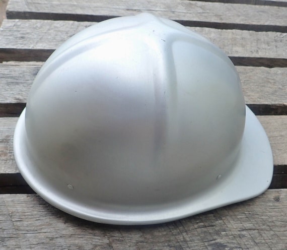 Vintage Welsh Vanguard Made in USA Aluminum Hard Hat Protection Helmet  Safety Cap With Liner 