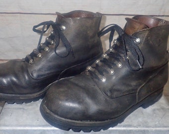 RARE Vintage 70s 1976 BALLY Mfg Swiss Military Leather Mountain Boots _ Mens Size 8.5 _ Womens 10.5